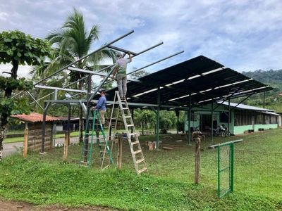 We Built the last part of the roof for the Community Center in Las Tumbas